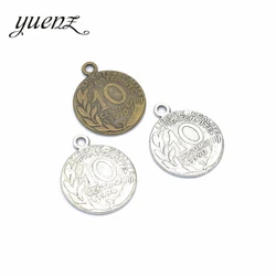 YuenZ 10pcs Alloy Metal Antique Silver color coin Pendants Charms DIY Jewelry Findings For Necklace Jewelry Making 23*19mm J137