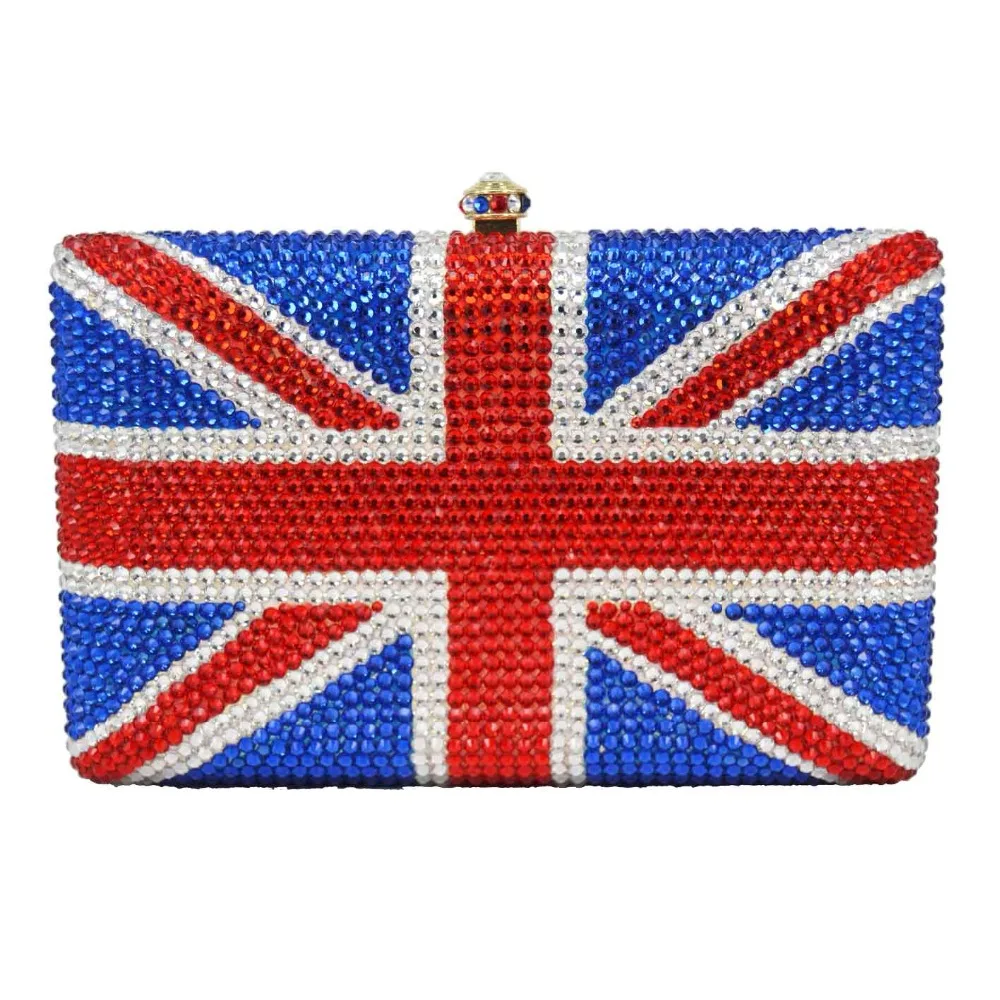 

Роскошная сумка с кристаллами ручной работы union jack, модные дизайнерские вечерние сумки, клатчи на каждый день с британским флагом, женские сумки, сумочка невесты