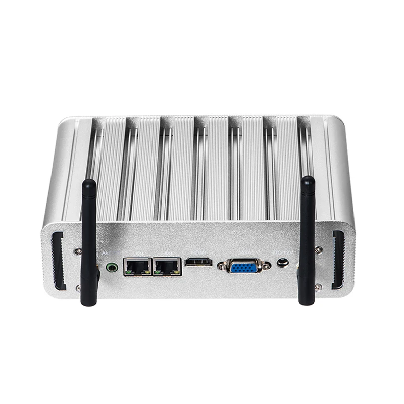 Bez wentylatora Mini rdzeń komputer Intel i7-4600U 2x COM RS232 RS485 2x Gigabit Ethenret HDMI VGA 4x USB3.0 WiFi Windows 10 Linux