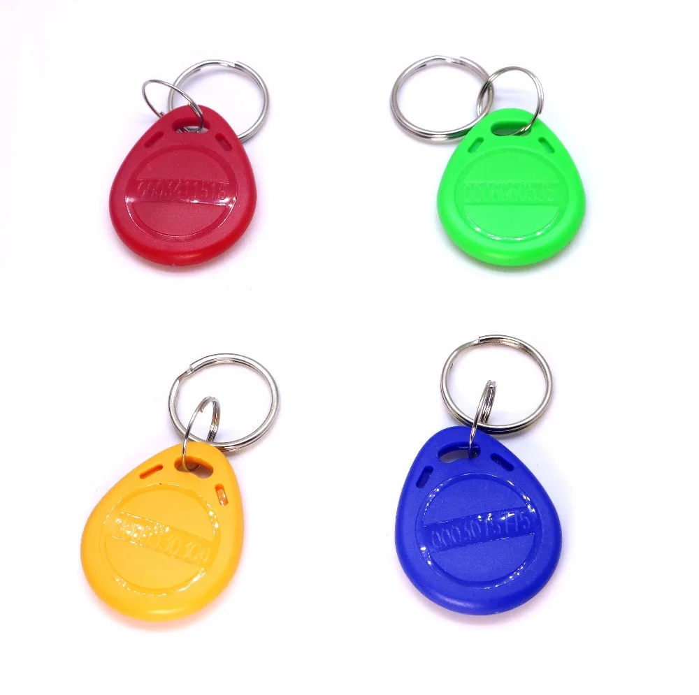 10 pces rfid 125khz proximidade abs chave fobs tags para controle de acesso com chip tk4100/em4100