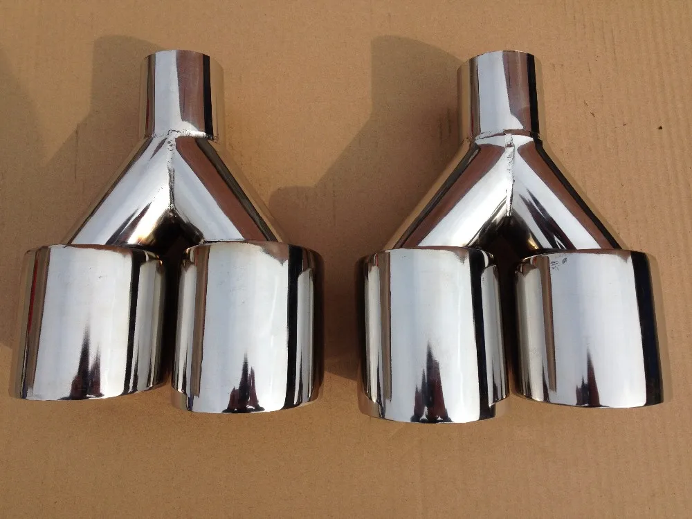 Inlet48/51/54/57/60/63/80mm outlet76/90/101mm universal car  exhaust tip exhaust pipe muffler