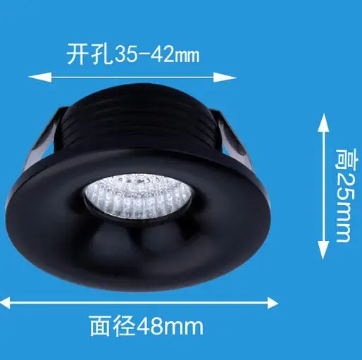 LED Spot Lamps Mini Downlights 3W led  Recessed Down Lights 110V 220V Cabinet Indoor Ceiling Display Jewelry Lighting