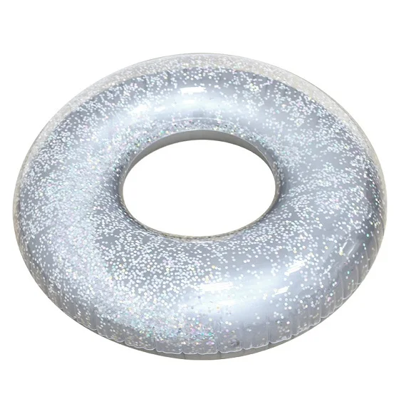 110 CM Giant Opblaasbare Zwemmen Ring Met Kleurrijke Glitters Binnen Voor Volwassenen 2018 Nieuwste Zomer Vrouwen Pool Float Water Speelgoed piscina