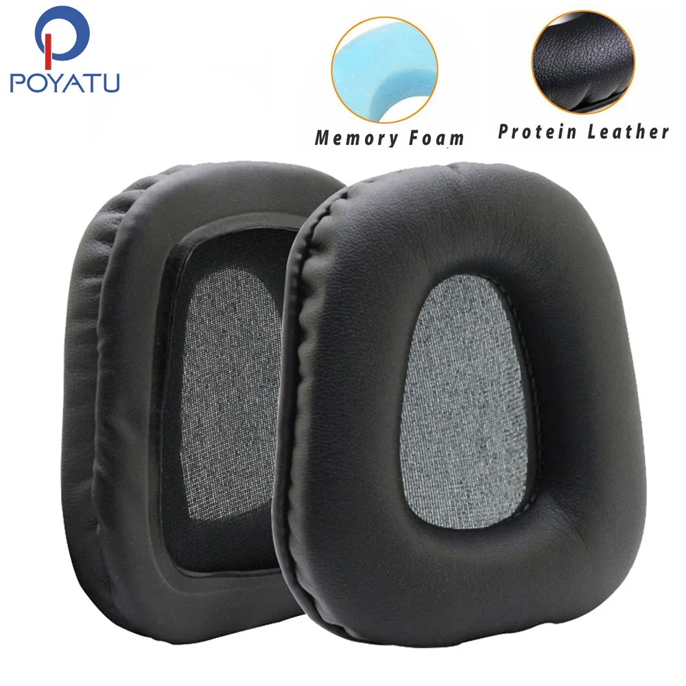 Poyatu لينة وسادات الأذن ل لوجيتك G35 G930 G430 F450 سماعة استبدال وسادة الأذن وسادة الأذن أكواب الأذن غطاء للأذن رغوة الذاكرة