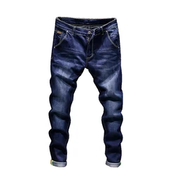 Fashion Designer Skinny Jeans Men Straight slim elastic jeans Mens Casual Biker Jeans Male Stretch Denim Trouser Classic Pants