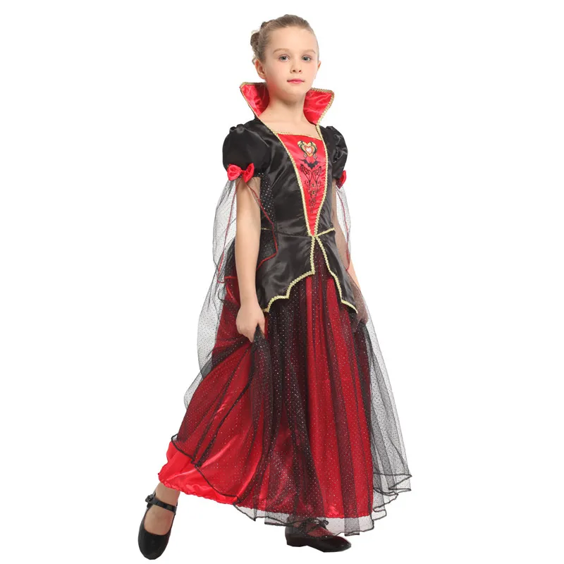 Disfraz de vampiro de Halloween para niños y niñas, disfraz de princesa reina, Carnaval, Purim, mascarada, fiesta de juegos de rol, vestido de noche