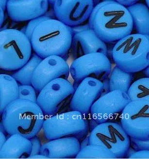 2000pcs/lot Mixed Alphabet /Letter Acrylic Spacer Beads 7mm Free Shpping