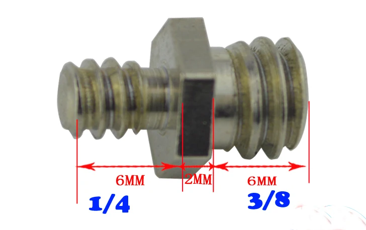 LL1483 เหล็กสแตนเลส 1/4 "ถึง 3/8" สกรูสำหรับกล้องขาตั้งกล้อง Monopod