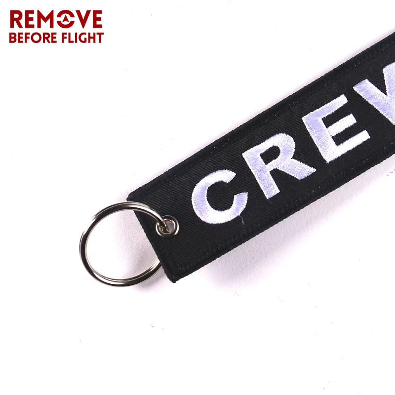 3 PCS/LOT Black Crew Keychain for Motorcycle Promotion Gifts Keychains llaveros Luggage Tag Embroidery Crew Key Chains