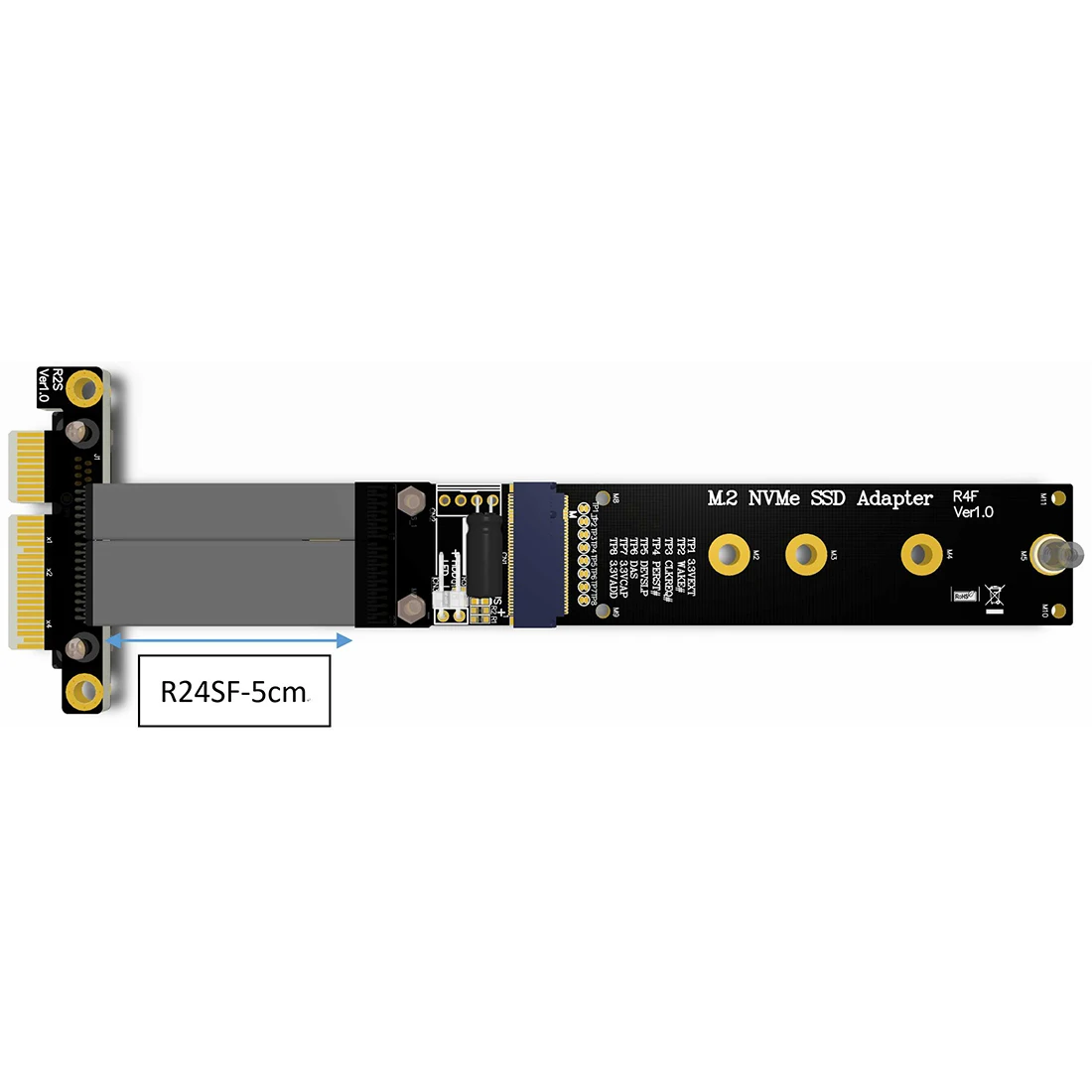 Imagem -04 - Solid Drive Riser Card Cabo de Extensão Ssd Nvme R44sf R24sf m2 para Pci-express 3.0 x4 Pcie 32g Bps m Key Extender M.2