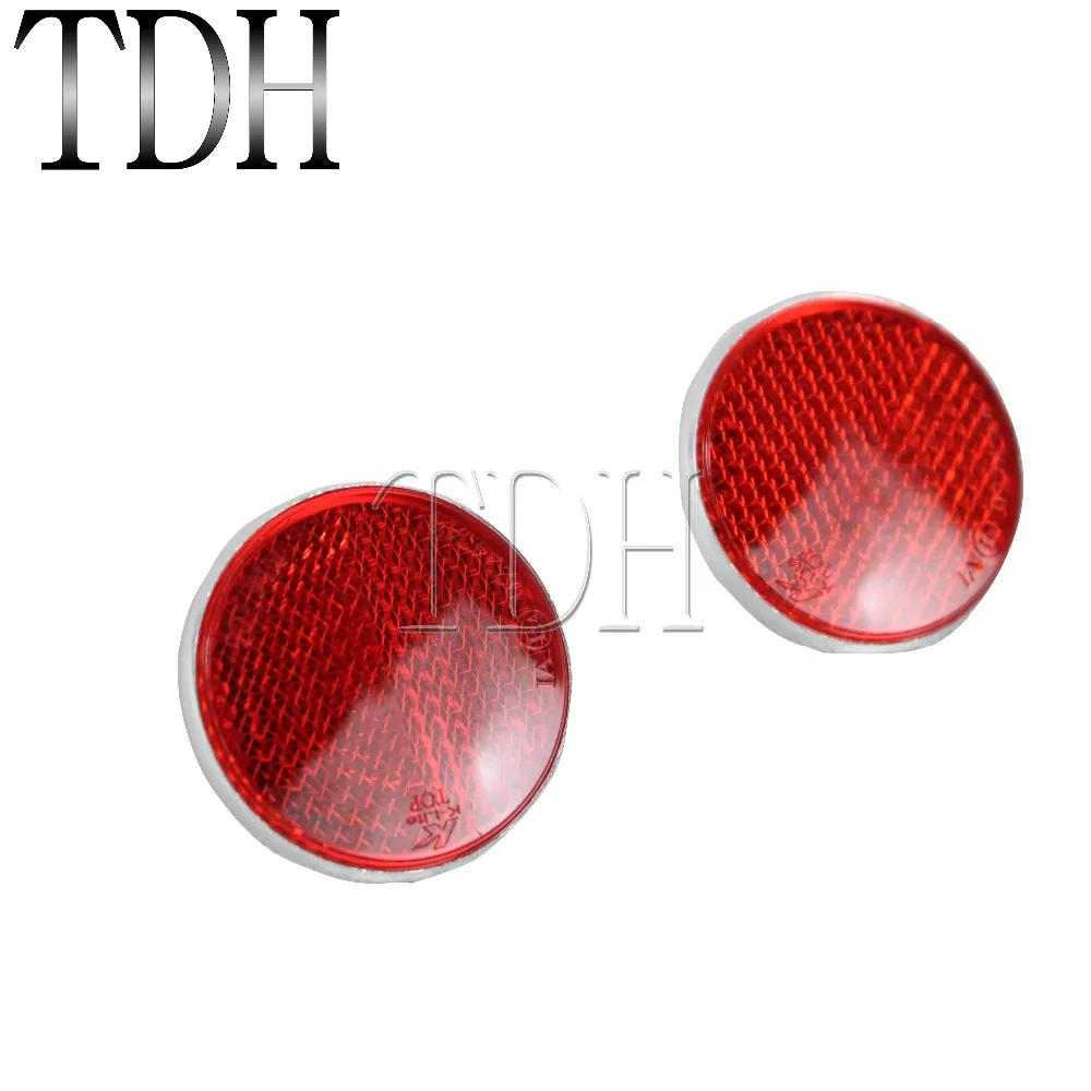 40mm Round Red And Amber Motorcycle Reflector With Mounting Screw On Back Bolt Stud Fixing Warning Reflectors Sign