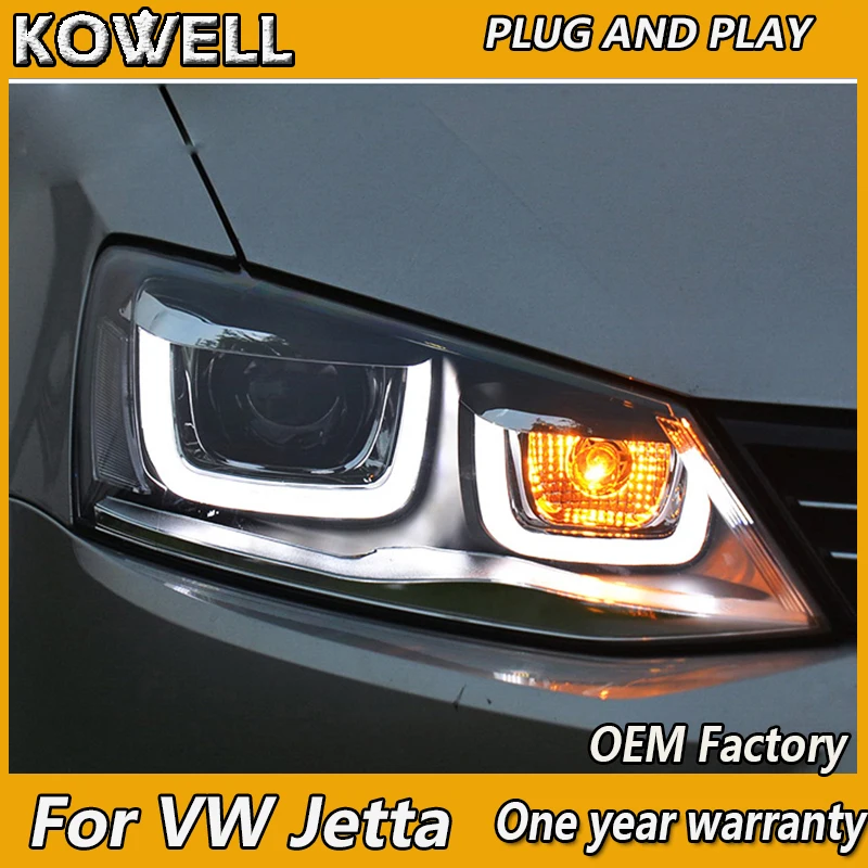 KOWELL Car Styling for VW Jetta Headlights 2011-2017 New Jetta MK6 LED Headlight DRL Bi Xenon Lens High Low Beam Parking Fog Lam