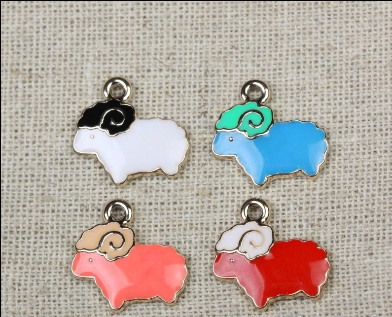 20pcs/lot hoggerel size 19*16mm pendant sheep alloy enamel Charm DIY accessories of necklace bracelet headdress handmade fitting