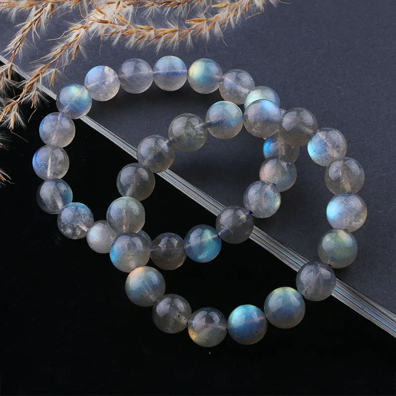 

Natural Labradorite Stone Bracelets For Women Gift Blue Lights Gemstone Bead Strand Stretch Charm Bangle Femme 6mm 7mm 8mm 9mm