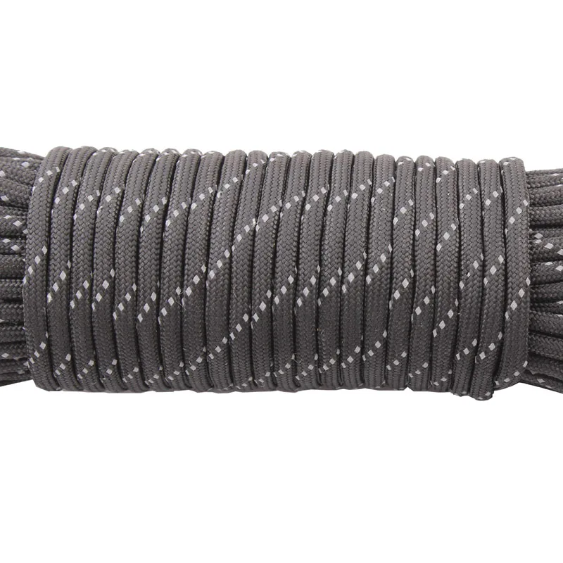 CAMPINGSKY odblaskowe Paracord 550 linka spadochronowa smycz namiot liny Mil Spec typ III 7 Strand dla Camping