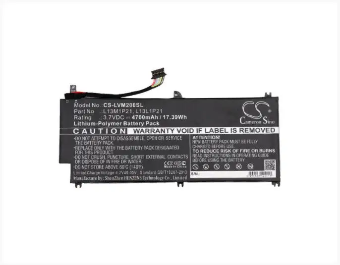 

Cameron Sino 4700mAh battery for LENOVO 20326-R Ideatab Miix 2 121500205 121500206 L13L1P21 L13M1P21 Tablet Battery