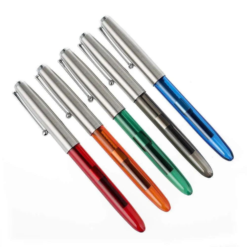 5 PCS Jinhao 51 Vintage Fountain ปากกาสแตนเลสหมวก Hooded Extra Fine Nib 0.38Mm Smooth Writing Ink ปากกาสำหรับสำนักงาน