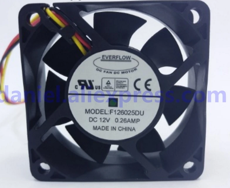 

Original authentic F126025DU 6025 DC12V 0.26AMP 6CM 60*60*25MM 3 wire cooling fan