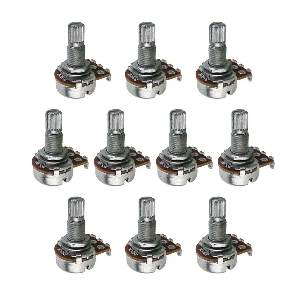 FLEOR 12pcs Long Shaft Mini Guitar Potentiometers Pot B500K Linear Taper Guitar Accessories