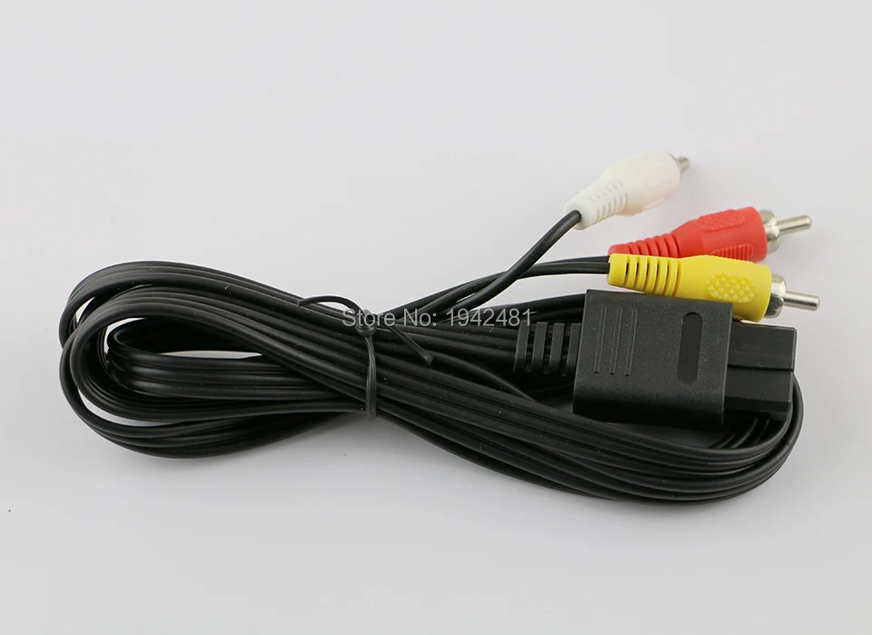 10 unids/lote de Cable de vídeo AV TV RCA para Game cube, 180cm, 6 pies, para SNES GameCube, N64 64, 10 unids/lote