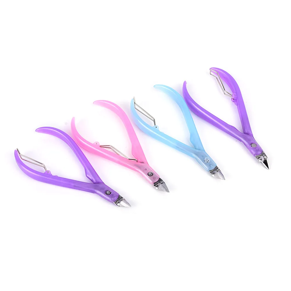 1Pcs New Manicure Stainless Steel Scissors Nail Cuticle Clippers Random Color