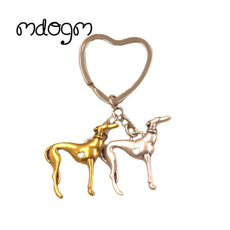 New Cute Greyhound Dog Animal Purse Handbag Handmade Pendant Keychain For Bag Car Women Men Key Ring Love Jewelry K137