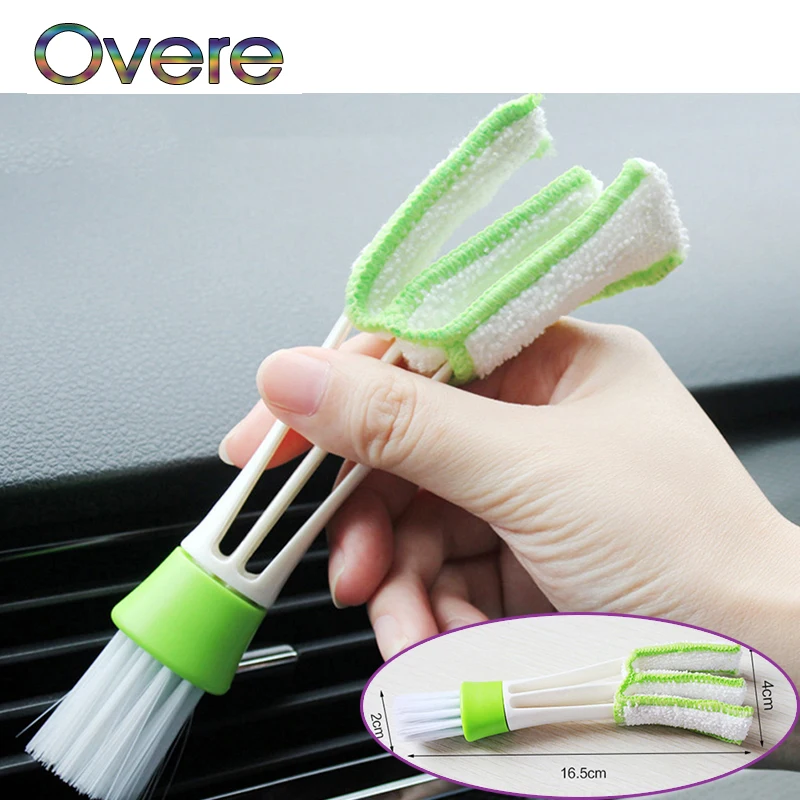 Overe 1Pc Car Double-head Cleaning Brush Tool For Kia Rio Ceed Sportage 2017 Cerato Sorento Mazda CX-7 6 Mini Cooper R56 F56