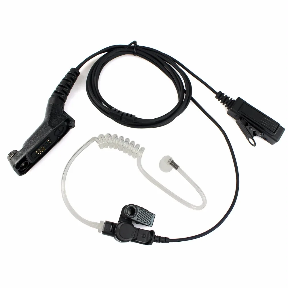 Retevis R-1M21 Large PTT Mic Headset Acoustic Tube Earpiece For Motorola DP4800 DP4801 XPR6550 DGP4150 P8268 Walkie Talkie etc.