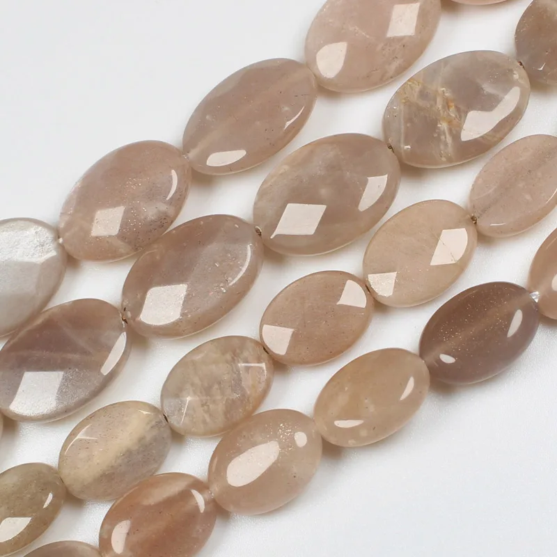 

Natural Smooth/Faceted oval shape Sunstone 10x14/13x18mm beads 15inch ,100% Natural Stone Guarantee!