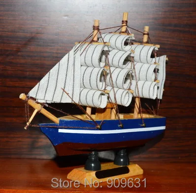 New 5.2 inch Handmade Wooden Ship Model Pirate Sailing Boats Toys For Children Home Decor