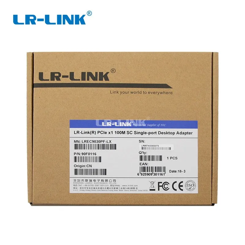 LR-LINK 9030PF-LX 100Mb Kartu Jaringan Serat Optik PCI Express X1 100FX Adaptor Lan Ethernet untuk PC Intel 82574 Nic