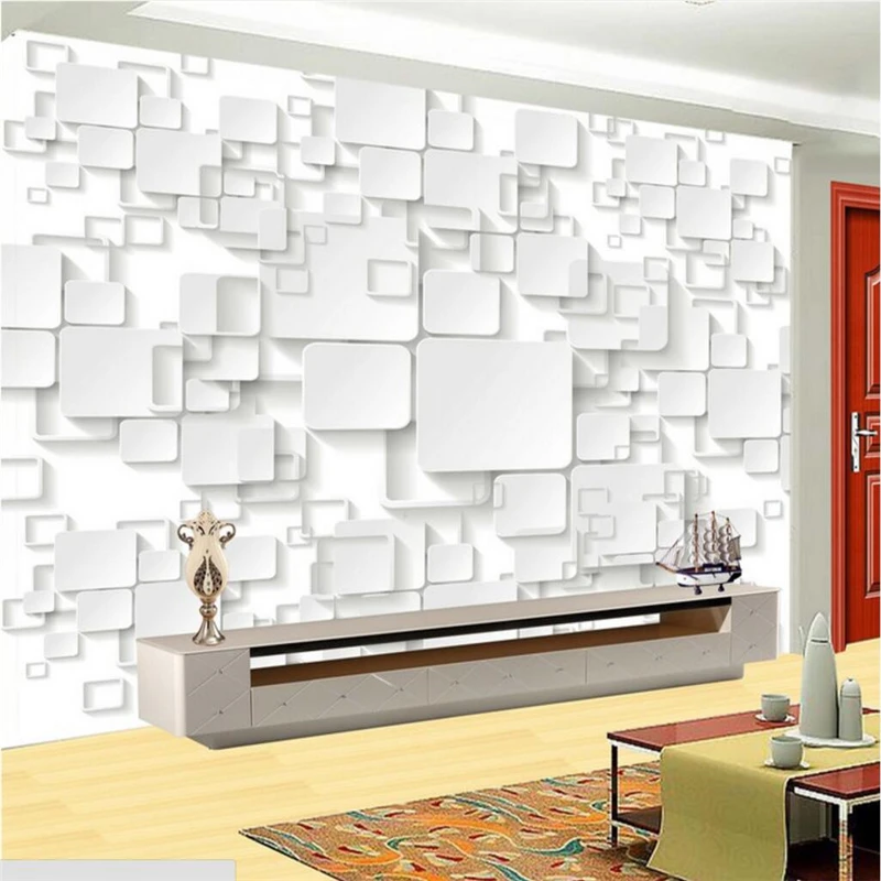 

beibehang papel de parede Custom Wallpaper 3D Fresco Wall Sticker is now a simple box TV backdrop wall paper roll living room