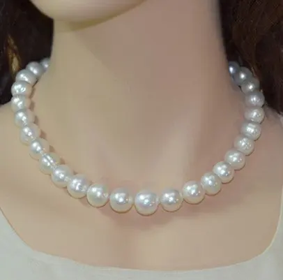 

S real natural big Counter genuine natural pearl necklace 12-13-14mm pearl necklace in round pearl