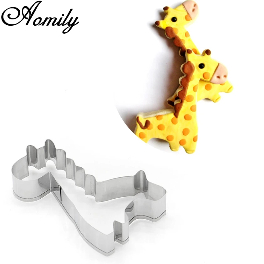 Aomily Giraffe Shaped Stainless Steel Puzzle Piece Cookie Cutter Cake Frame Mould Pastry Biscuit Fondant Sugarcraft Baking Tools