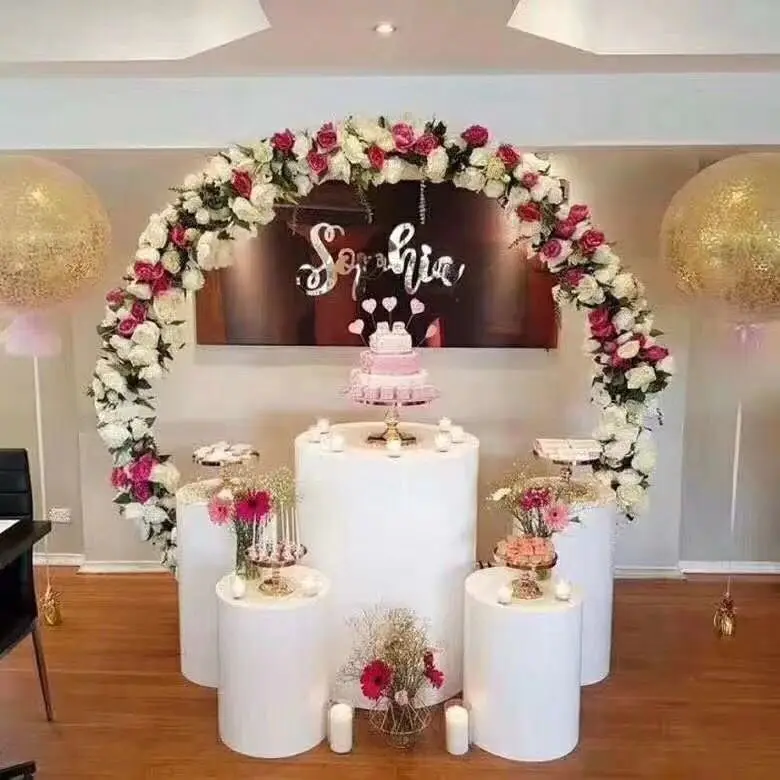 Estante de soporte de metal para pastel de bodas, florero de pedestal de exhibición de flores, artesanías, accesorios de cumpleaños y baby shower