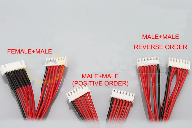 Free shipping 20AWG soft silicone cable battery balance line male+male Positive Order 7P 2.54XH Connect cable 30CM For battery