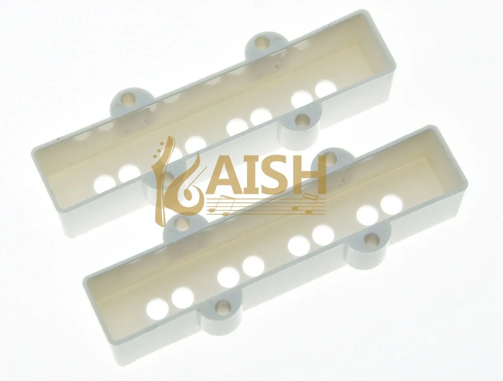 KAISH Set of 2 White Jazz J Bass 4 String Pickup Covers Neck and Bridge Cover