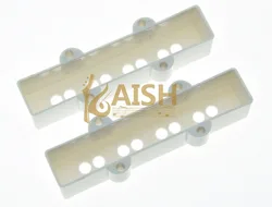 KAISH Set of 2 White Jazz J Bass 4 String Pickup Covers Neck and Bridge Cover