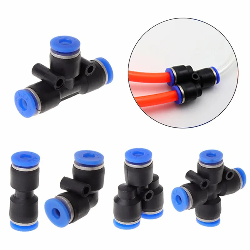 2Pcs Aquarium 2/3/4 Way CO2 Hose Connector High Pressure CO2 Diy System Pipe Quick-Connect Joint Valve