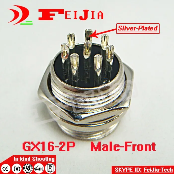 20set/pack 8 Pin 16mm [Silver-plated] Wire Panel Connector kit GX16-8P Socket+Plug,RS765 Aviation plug interface Free Shopping