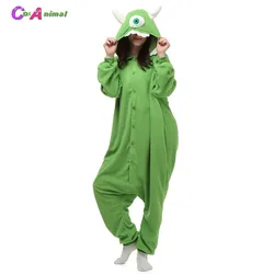 Adults Kigurumi Mike Wazowski Monsters University Cosplay Costumes Men's Jumpsuit Halloween Party Cosplay camouflage Costumes