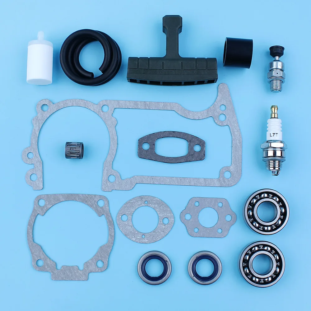 Juntas de Válvula de Descompressão Conjunto para Husqvarna Rolamento do Virabrequim Vedação do Óleo Filtro de Linha de Combustível Punho de Punho Motosserra 51 55 254 257