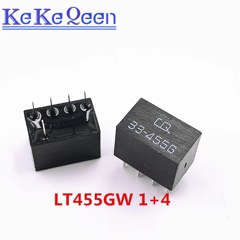 100Pcs/Lot CQ 33-455G LT455GW LT455G 455G LT455 1+4 5Pin DIP-5 455KHz ceramic filter For communication signal relay