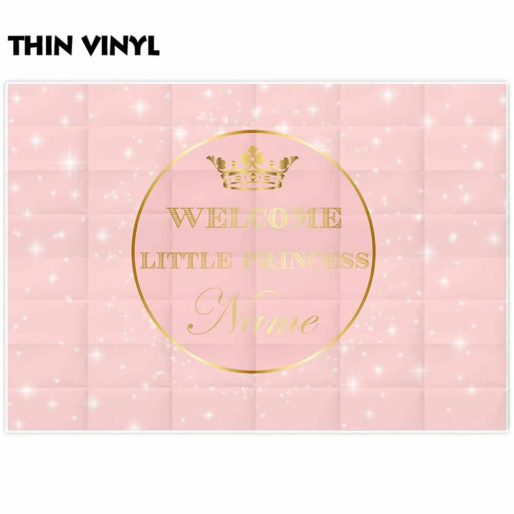 Allenjoy-fondos de fotografía para fiesta de princesa, corona rosa dorada con purpurina, Fondo de cumpleaños para sesión fotográfica de fotos de niña