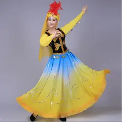 Xinjiang Dance Dress Performance Stage Woman Uygur Chinese Folk Sequins Kazakh Tradition