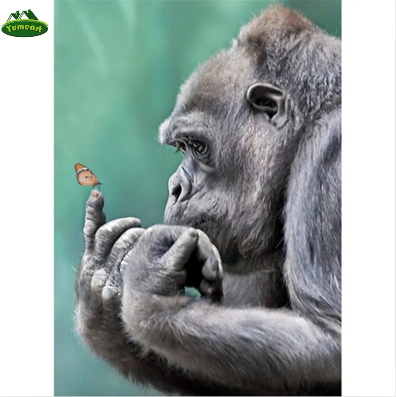 DIY Diamond Painting Monkeys Cross Stitch Kits Needlework Diamond Mosaic Animals Diamond Embroidery Orangutan Home Decor