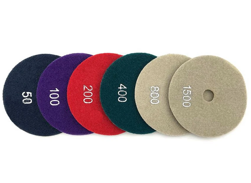 RIJILEI 6 Stück/Set 100mm Trockenpolierpads 4 Zoll Steinpolierpads Marmorschleifscheiben für Granit-Betonböden – Detail 9