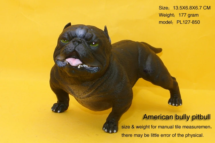 Hot toys: American black and white bully pitbull Bully dog simulation model  Animals   kids  toys children educational props