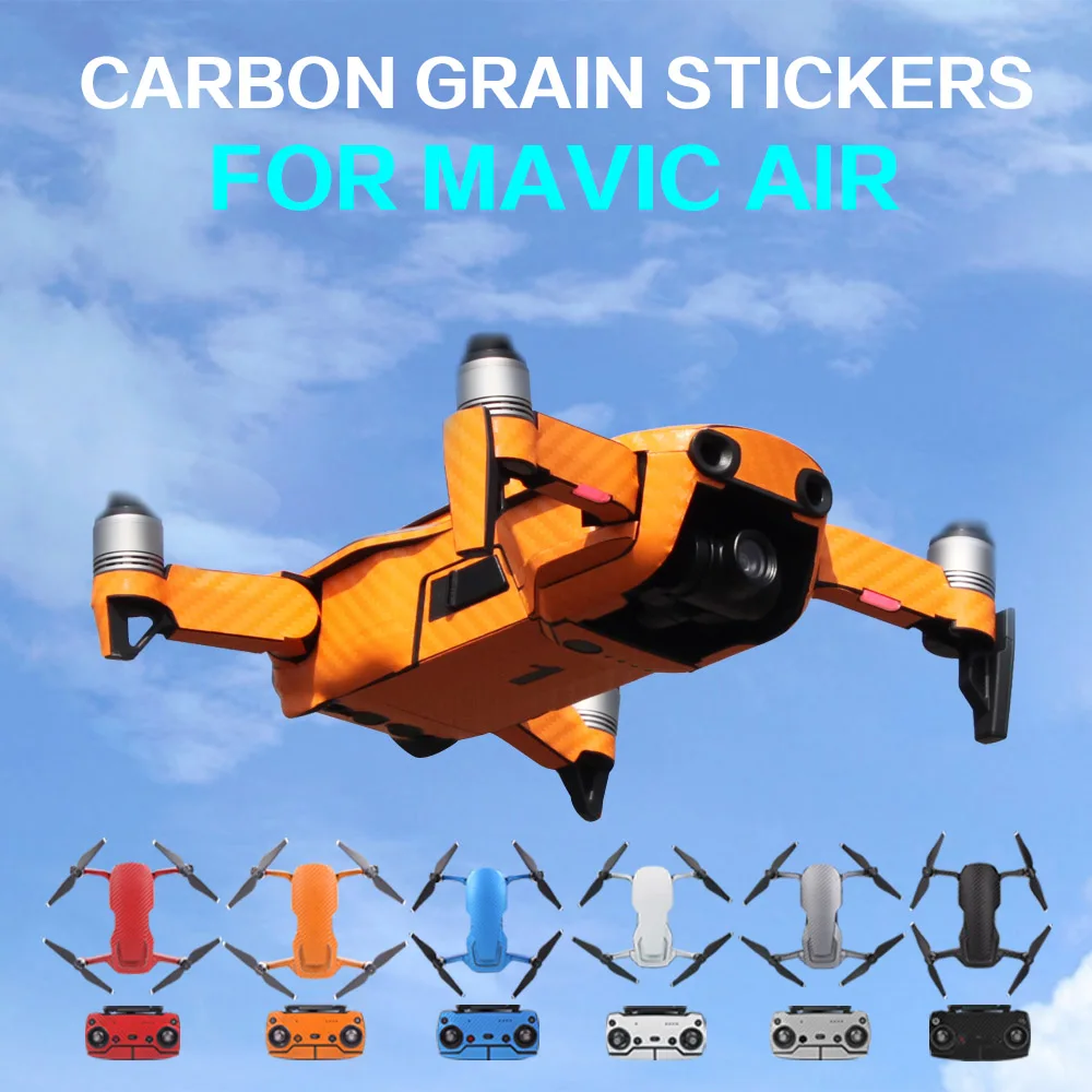 Sunnylife Waterproof PVC Carbon Grain Graphic Stickers Full Set Skin Decals for DJI MAVIC AIR Drone body&Arm&Battery&Controller