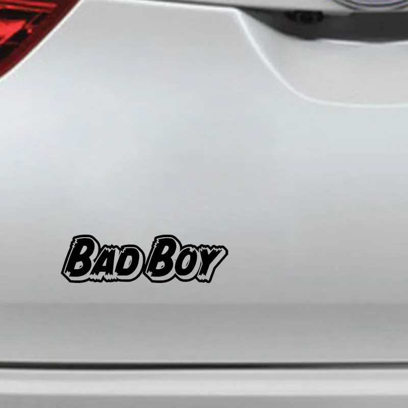 QYPF 16.5CM*4.8CM Funny English Alphabet Bad Boy Vinyl Car-styling Car Sticker Decal Black Silver C15-1927